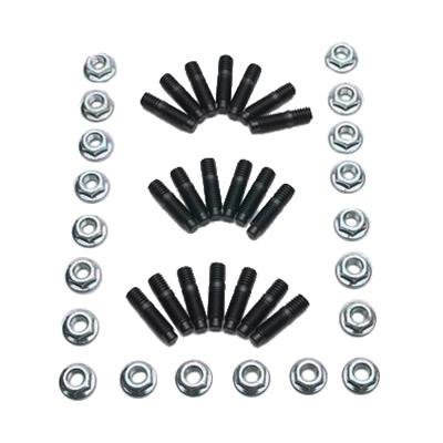 Milodon Oil Pan Stud Kits 81300 Studs, Black Oxide/Cadmium Plated, Hex Nut, Chevy, Kit
