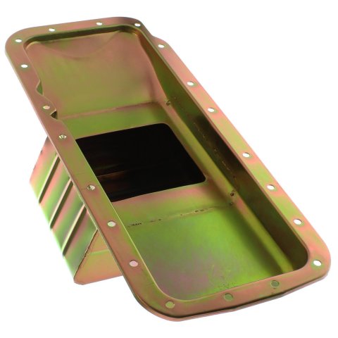 Milodon Street and Strip Oil Pans 30930 Pan, Steel, Gold Iridite, 7 qt., Mopar, B/RB/Hemi, A, B E Bodies, Each