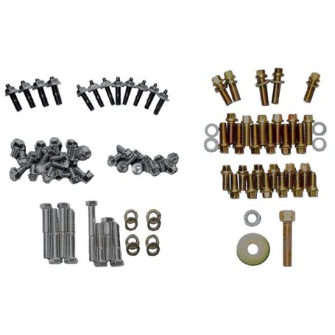 Milodon Complete Engine Bolt Kits 83011 Kit, Steel, Black Oxide, Hex Head, Without Head Bolts, Ford, 302, Set