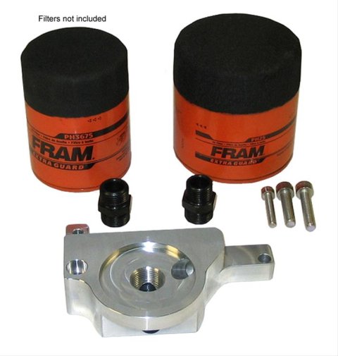Milodon Oil Filter Adapters 21580 Adapters, Spin-on Bypass Adapter Style, Billet Aluminum, Natural, 13/16-16 in. Nipple Thread Size, Chevrolet, Small Block LS, Each
