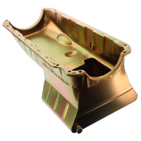 Milodon Street and Strip Oil Pans 30950 Pan, Steel, Gold Iridite, 7 qt., Chevy, Big Block, Mark IV, Each