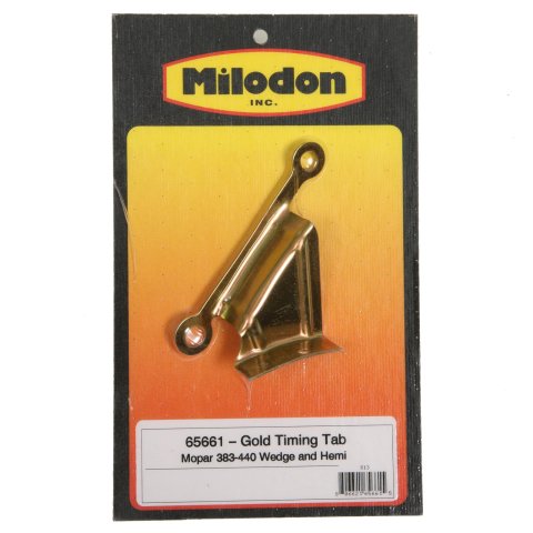 Milodon Timing Pointers 65661 Pointer, Gold Iridited, Steel, Mopar, Big Block B/RB, Each