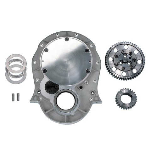 Milodon Gear Drive Assemblies 12600 Drive, Single Idler, Flat Cover Style, Chevy, Big Block, Mark IV, Long Water Pump, Set