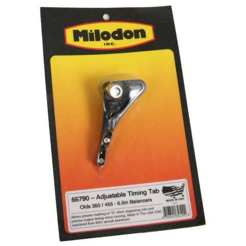 Milodon Timing Pointers 65790 Pointer, Adjustable, Billet Aluminum, Black, 6.50 in. Balancer Diameter, Oldsmobile, 350, 400, 425, 455