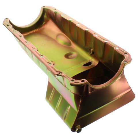 Milodon Street and Strip Oil Pans 30970 Pan, Steel, Gold Iridite, 6 qt., Chevy, Big Block, Mark IV, Each