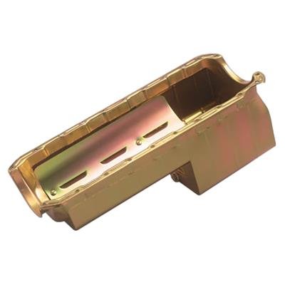 Milodon Drag Race Oil Pans 31188 Pan, Steel, Gold Iridite, 6 qt., Chevy, Big Block, Mark IV, Fits Stock and Tube Chassis, Dipstick, Each