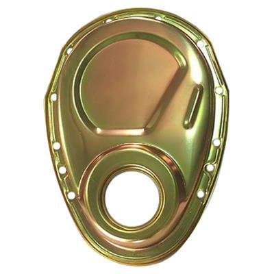 Milodon Steel Timing Covers 65501 Cover, 1-Piece, Steel, Gold Iridite, Chevy, Small Block, Each