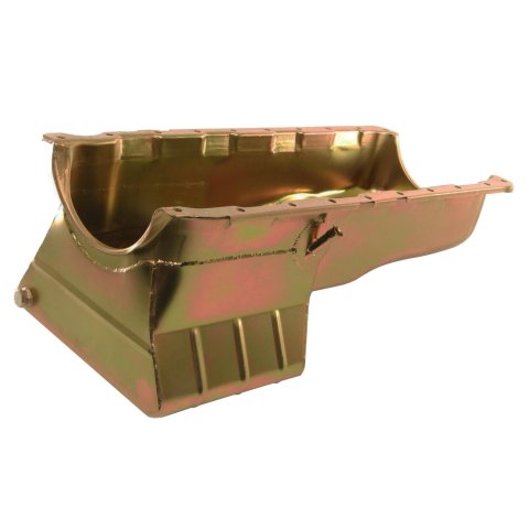 Milodon Street and Strip Oil Pans 30955 Pan, Steel, Gold Iridite, 7 qt., Chevy, Big Block, Mark V, Each