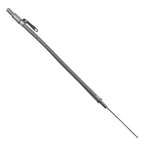 Milodon Stainless Steel Oil Dipsticks 22070 Dipstick with Tube, Engine, Braided Steel, Natural, Dodge, Mopar, Big Block, Each
