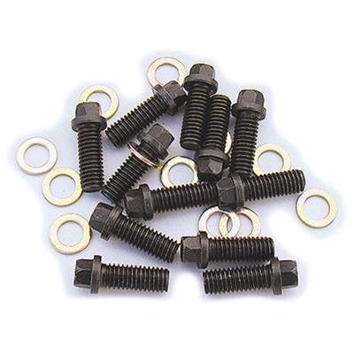 Milodon Intake Manifold Bolts 85400 Bolts, Manifold, Steel, Black Oxide, Hex Head, Chevy, Small Block, Kit