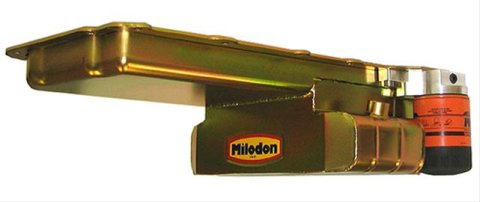 Milodon Pro Touring Oil Pans 31507 Pan, Touring, Steel, Gold Iridite, 7 qt., Chevy, Small Block, LS Series, Competition Baffling, Each