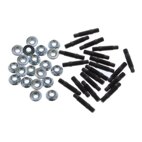 Milodon Valve Cover Stud Kits 85379 Studs, Steel, Hex Nuts, Ford, Oldsmobile, Set of 20