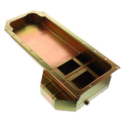 Milodon Gen III Hemi Pro Touring Oil Pans 31032 Pan, Touring, Hellcat 6.2, Swap A, B, E Body with Tubular K-Members, Mopar, Steel, 7 Quart, 5.5 in. Deep, Gold Iridited, Each