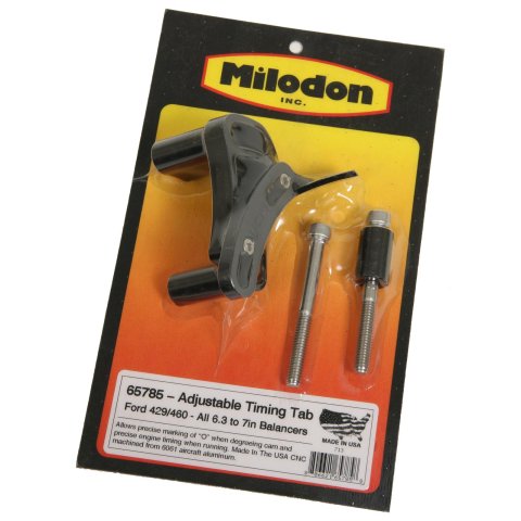 Milodon Timing Pointers 65785 Pointer, Adjustable, Billet Aluminum, Black Anodized, Ford, 429, 460, Each
