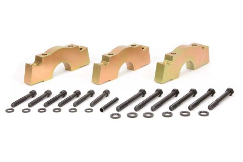Milodon Main Caps 11050 Caps, Ductile Iron, 3-Center, Angled Outer Bolts, 4-Bolt, Chevy, Small Block, Set