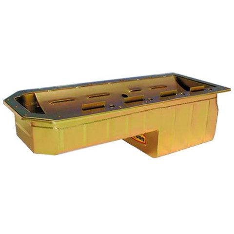 Milodon Drag Race Oil Pans 31005 Pan, Race, Rear Sump, 6 qt., Steel, Gold Iridited, 7.00 in. Depth, Chrysler, 5.7L Hemi, 6.1L Hemi