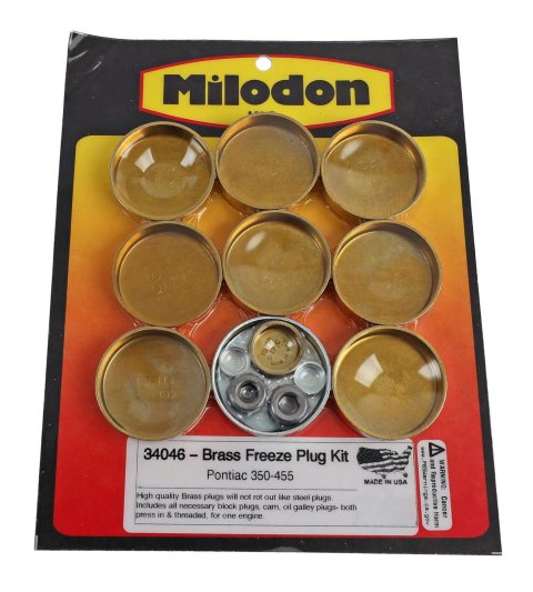 Milodon Freeze Plug Kits 34046 Kit, Brass, Pontiac, V8, Kit