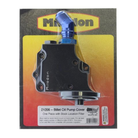 Milodon Billet Aluminum Oil Pump Covers 21205 Cover, Aluminum, Black, Chrysler, Dodge, Plymouth, Big Block, Fits Hemi Motor Mounts, Each