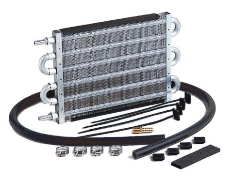 TCI Universal Transmission Coolers 820500 Fluid Cooler, Transmission, Tube and Fin, Aluminum, Natural, 7 1/2 in. x 12 3/4 in. x 3/4 in., Each