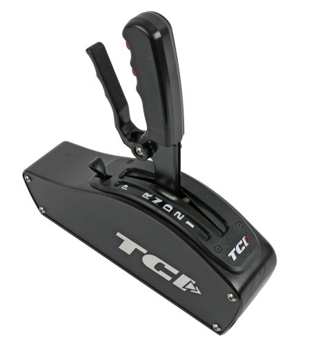 TCI Diablo Shifters 620002BL Automatic Transmission Shifter, Black Out Series, Cable Operated, Pistol Grip, With Cover, Two Buttons, Each