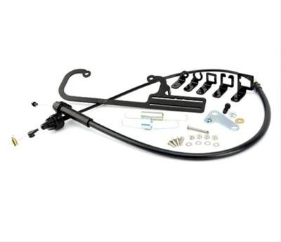 TCI TV Cable Corrector Kits 370816 Kickdown Cable, Throttle and Bracket, Holley Carburetors, Steel, Black Powdercoated, GM, Kit