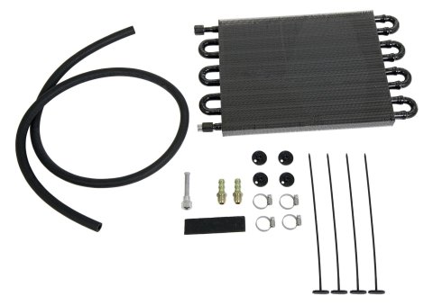 TCI Performance Transmission Coolers 823800 Fluid Cooler, Automatic Transmission, Tube and Fin, Aluminum, Black, 10 in. x 15 1/2 in. x 3/4 in., Each