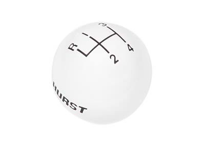 Hurst Classic Shift Knobs 1637626 Knob, Round, Plastic, White, 4-Speed Pattern, Manual Transmission, Each