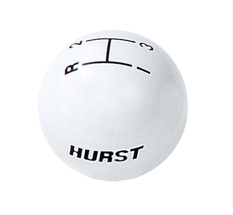 Hurst Classic Shift Knobs 1637624 Knob, Round, Plastic, 3-Speed Pattern, White, Manual Transmission, Each