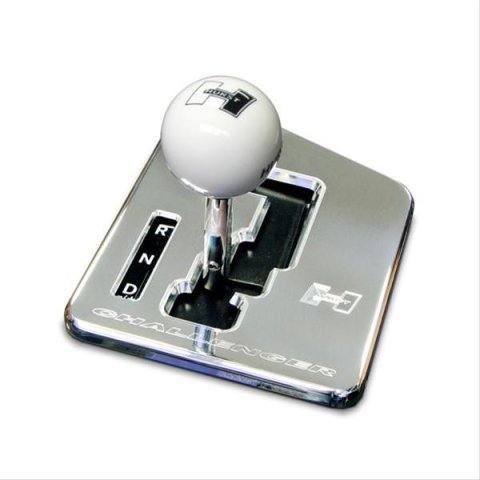 Hurst Mopar Comp Stick Kits 5380403 Shifter, Polished Plate, White Knob, Dodge, Autostick, Each