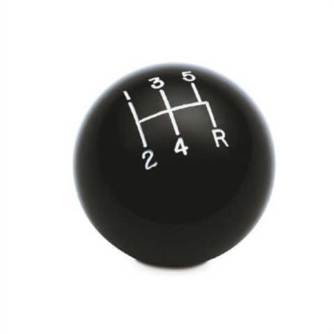Hurst Classic Shift Knobs 1630125 Knob, Round, Plastic, Black, 5-Speed Pattern, Manual Transmission, Each