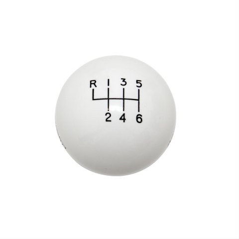 Hurst Classic Shift Knobs 1630225 Knobs, Classic, Round Style, Plastic, White, Manual 6-speed/Hurst Logo, Thread On M12 x 1.25mm Attachment, Manual, Ford, Each