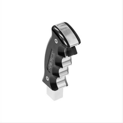 Hurst Pistol-Grip Shifter Handles 5380437 Handle, Pistol-Grip, BIllet Aluminum, Polished/Black Anodized, Logo, Park Release Button, Dodge, Automatic, Each