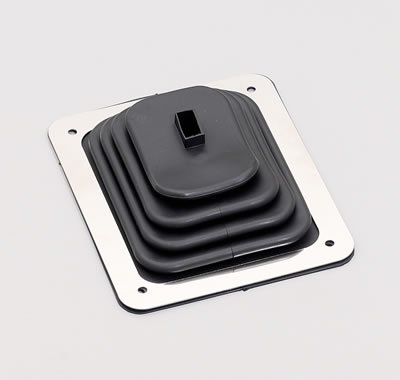 Hurst Shifter Boot and Plate Kits 1148429 Plate, Indy, Black, Rubber, Chrome Plated Steel Trim Plate, Hardware, Each