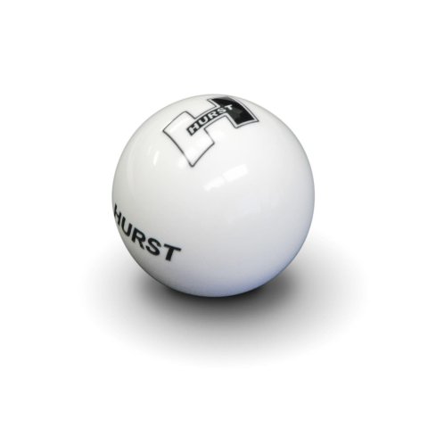 Hurst Classic Shift Knobs 1631401 Knob, Round, Plastic, White, Logo, Manual Transmission, Universal, Each