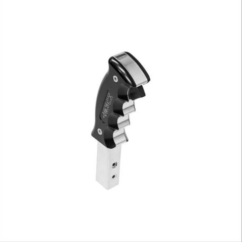 Hurst Pistol-Grip Shifter Handles 5380435 Handle, Pistol-Grip, BIllet Aluminum, Polished/Black Anodized, Logo, Park Release Button, Ford, Automatic, Each