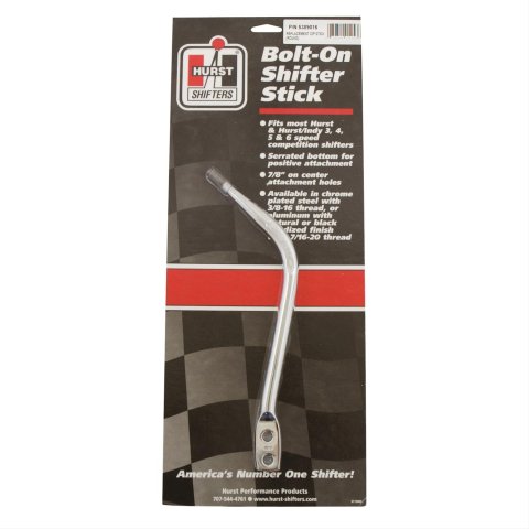 Hurst Competition Plus Round Shifter Sticks 5389016 Stick, Plus, Round, Lay Back, Steel, Chrome, 11.440 in. Length, Each