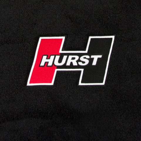 Hurst Carpeted Floor Mats 6370010 Liner, Hurst, Front/Second Seat, Carpeted, Black, Red/Black "H" Logo, Dodge, Set of 4