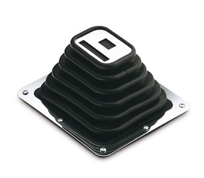Hurst Shifter Boot and Plate Kits 1140010 Plate, Super 3, Black, Rubber, Chrome Plated Steel Trim Plate, Hardware, Each
