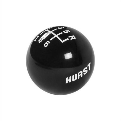 Hurst Classic Shift Knobs 1631040 Knob, Plastic, Black, 6 Speed, Logo, 3/8 in.-16, Each