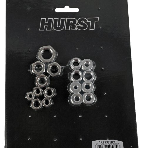Hurst Shifter Knob Adapters 16900HST Shift Adapters, Gear Shift Knobs Adapters, Stainless Steel, Natural, Jam Nuts, Kit