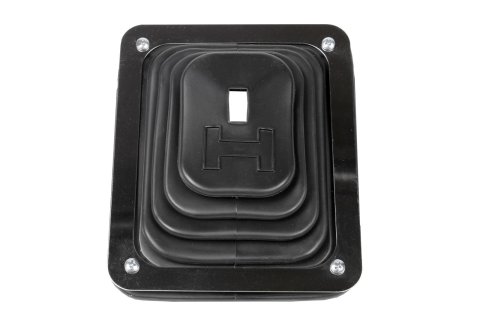 Hurst Shifter Boot and Plate Kits 1144580 Plate, B-4 Shifter, Black, Rubber, Chrome Plated Steel Trim Plate, Hardware, Each
