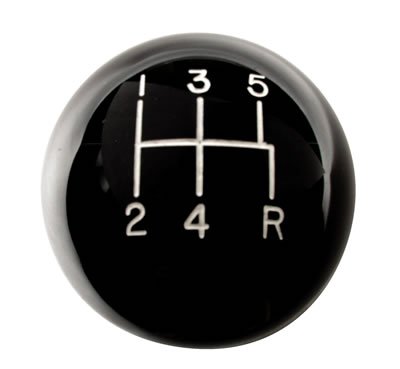 Hurst Classic Shift Knobs 1630114 Knob, Round, Plastic, Black, 5-Speed Pattern, Manual Transmission, Each