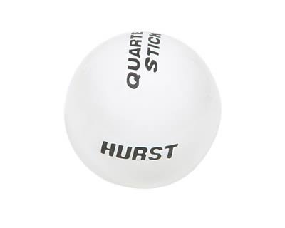 Hurst Classic Shift Knobs 1631036 Knob, Round, Plastic, White, Quarter Stick Logo, Automatic Transmission, Each