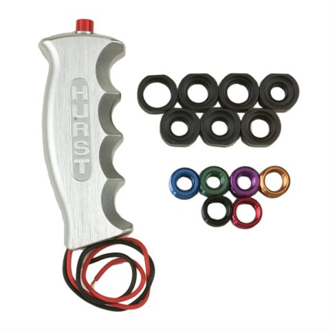 Hurst Pistol-Grip Shifter Handles 1536200 Shift Knob, Pistol Grip, Aluminum, Anodized, 12 V Button, Logo, Each