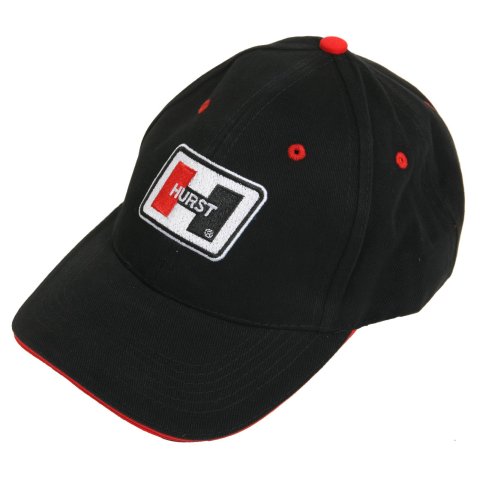 Hurst Racing Hats 652211 Hat, Racing, Ball Cap Style, Cotton, Black/Red, Logo, One Size Fits All, Each