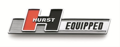 Hurst Equipped Emblems 1361000 Emblem, Plastic, Chrome, Equipped, Adhesive Back, Universal, Each