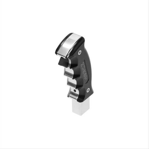 Hurst Pistol-Grip Shifter Handles 5380436 Knob, Pistol Grip, Automatic Transmission, Black/Silver, Aluminum, Chevy Camaro, Each