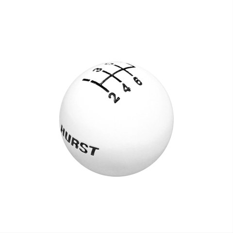 Hurst Classic Shift Knobs 1630040 Knob, Round, Plastic, White, 6-Speed Pattern, Manual Transmission, Each