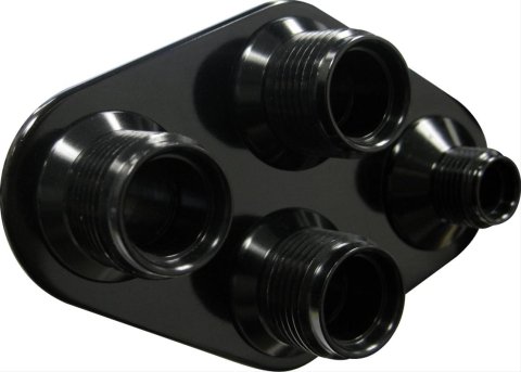 Vintage Air Streamline Bulkhead Plates 389601 Firewall Bulkhead, Streamline, 4-Port, Diamond, #6, #10, Aluminum, Black Anodized, Each