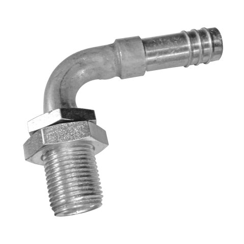 Vintage Air Bulkhead Heater Fittings 34236-VUG Firewall Fitting, 5/8 in. Hose, 90 Degree, Barb, Aluminum, Natural, Each